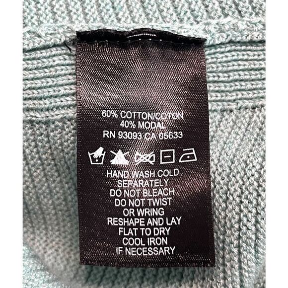 ZOZO Womens Cable Knit Pullover LS Sweater Modal Blend S Cottage Y2k Blue - Picture 8 of 8